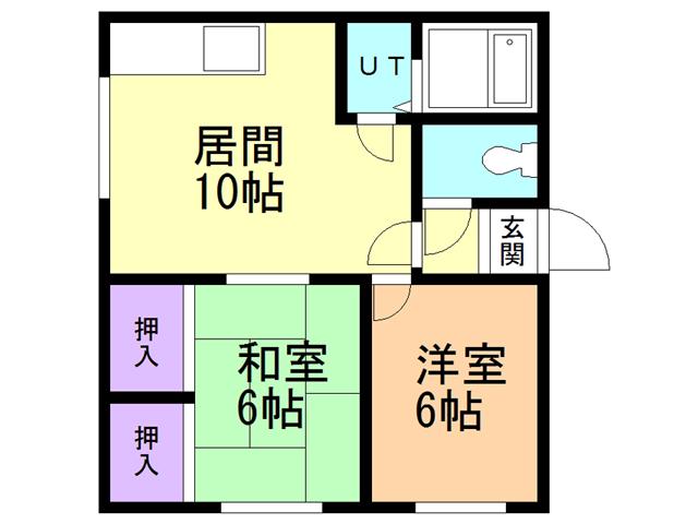 ハイツジャイケ(2LDK/3階)の間取り写真