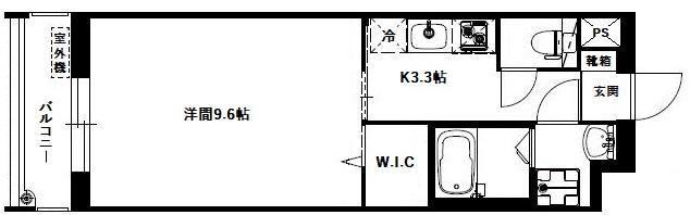 ビリーヴヒルズII(1K/3階)の間取り写真