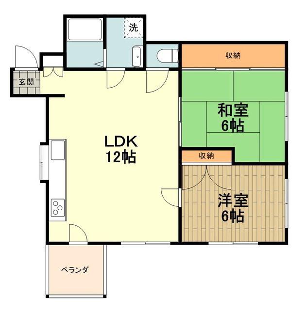 台町マンション(2LDK/3階)の間取り写真