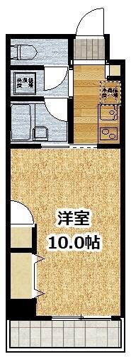 ユーコート府中是政(1K/1階)の間取り写真
