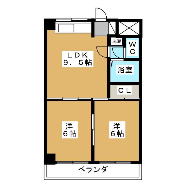オークハイツ(2LDK/3階)の間取り写真