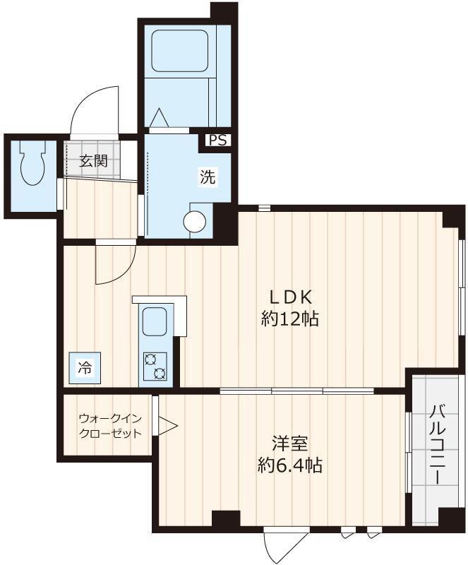 BLUMARI ブルマリ(1LDK/2階)の間取り写真
