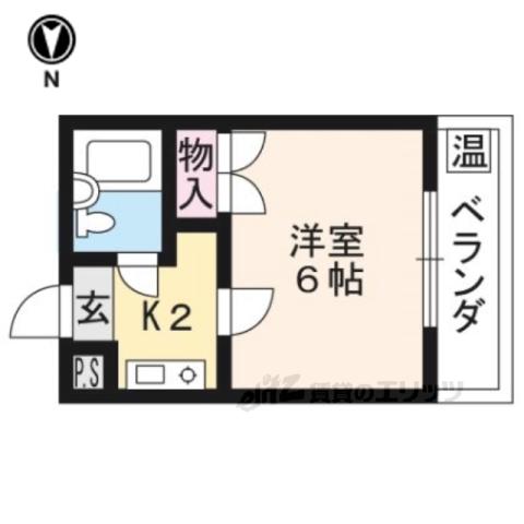 テラスICHI(1K/1階)の間取り写真