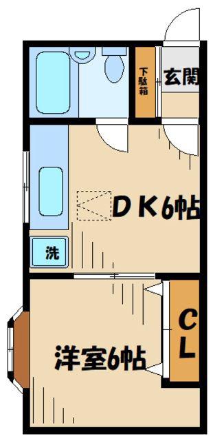 パレスプレジデントII(1DK/1階)の間取り写真