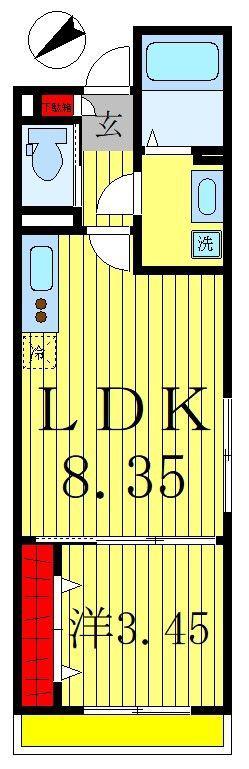 サニーパレス南流山(1LDK/3階)の間取り写真