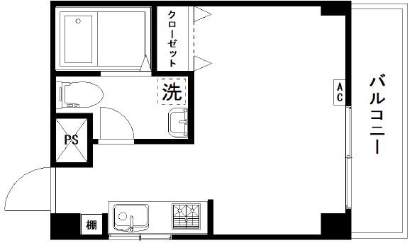ブエナビスタ初台(ワンルーム/4階)の間取り写真