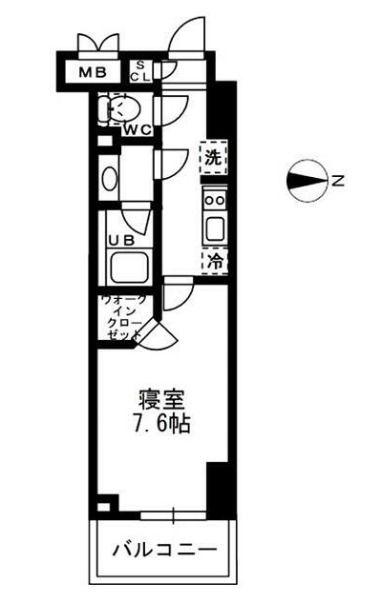 レジディア亀戸-(1K/6階)の間取り写真