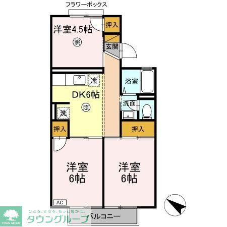 メゾン高橋B(3DK/2階)の間取り写真