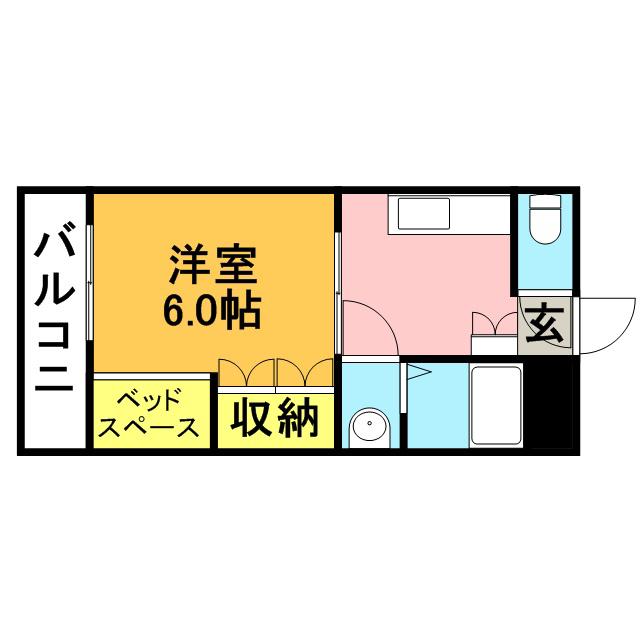 ドルフィン和白(1K/4階)の間取り写真