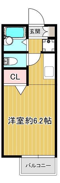 レジデンス郷X(ワンルーム/2階)の間取り写真