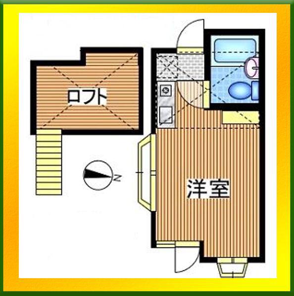 ハイツサザンクロス(ワンルーム/1階)の間取り写真
