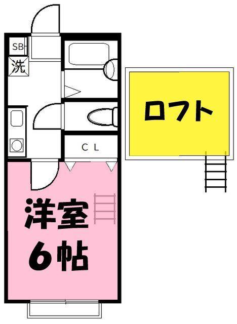 第26アベニュー(1K/2階)の間取り写真