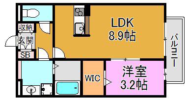 グレイス奥林 A棟・B棟(1LDK/1階)の間取り写真