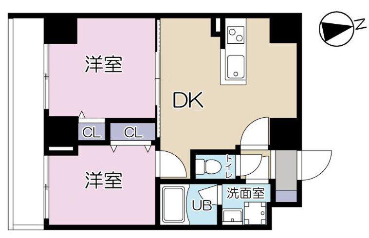 エルヴィータ川崎(2DK/5階)の間取り写真