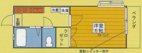 エーデルⅡ(1K/2階)の間取り写真
