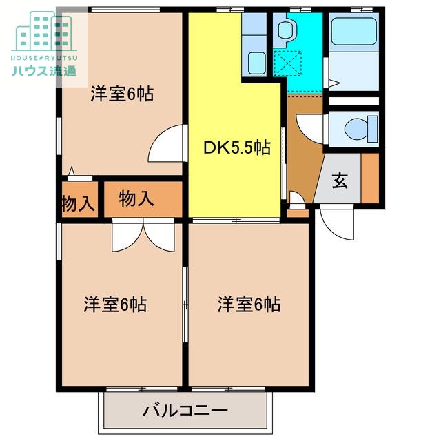 フローレンス上峰(3DK/2階)の間取り写真