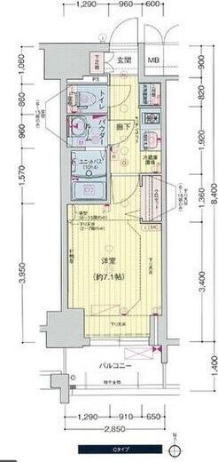 プレサンス広小路通葵(1K/2階)の間取り写真