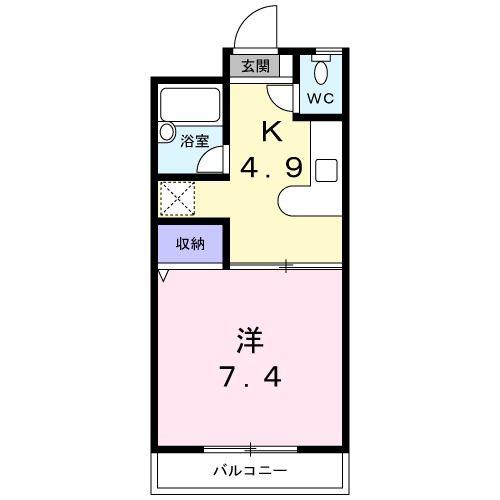 SENTIAII(1DK/2階)の間取り写真