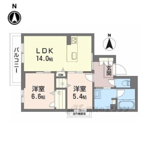シャーメゾン ヒカリ(2LDK/3階)の間取り写真