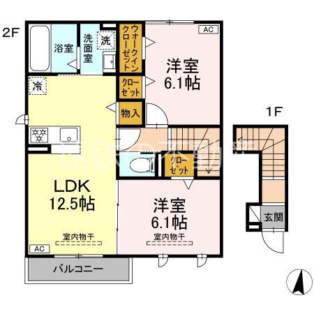 ラフィーネ(2LDK/2階)の間取り写真