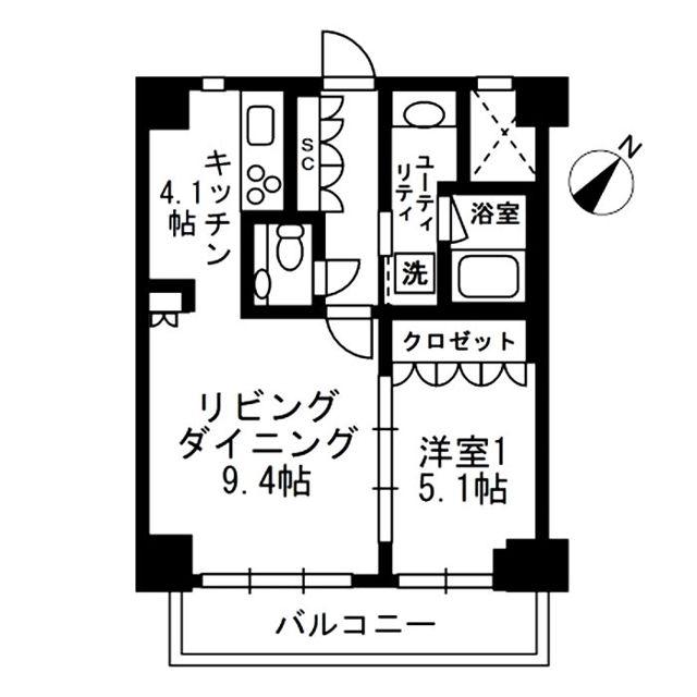 アーバンパーク代官山II(1LDK/3階)の間取り写真