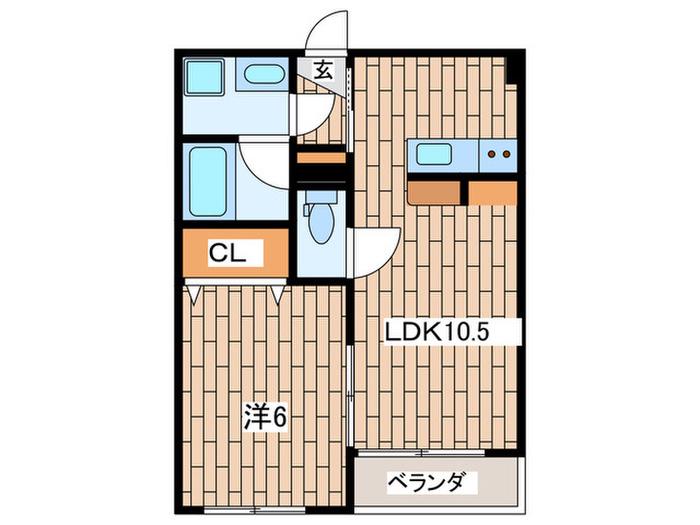 SUI北鎌倉(1LDK/2階)の間取り写真