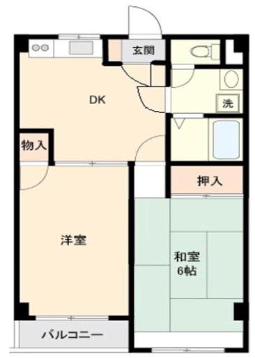シャトル石原(2DK/3階)の間取り写真