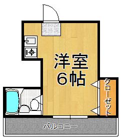 南塚口ファインコート(ワンルーム/3階)の間取り写真