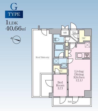 S-RESIDENCE板橋大山CLAIR(1LDK/4階)の間取り写真
