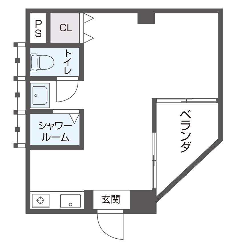 19サンライズ上小阪(ワンルーム/4階)の間取り写真