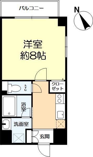 モンルポー(1K/6階)の間取り写真