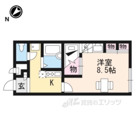 レオパレスメゾンこなん(1K/1階)の間取り写真