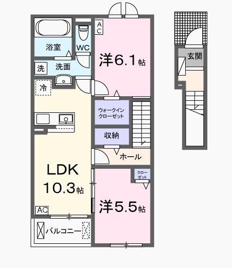 ソラニテラス(2LDK/2階)の間取り写真