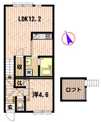 パークヒルズ大倉山(1LDK/1階)の間取り写真