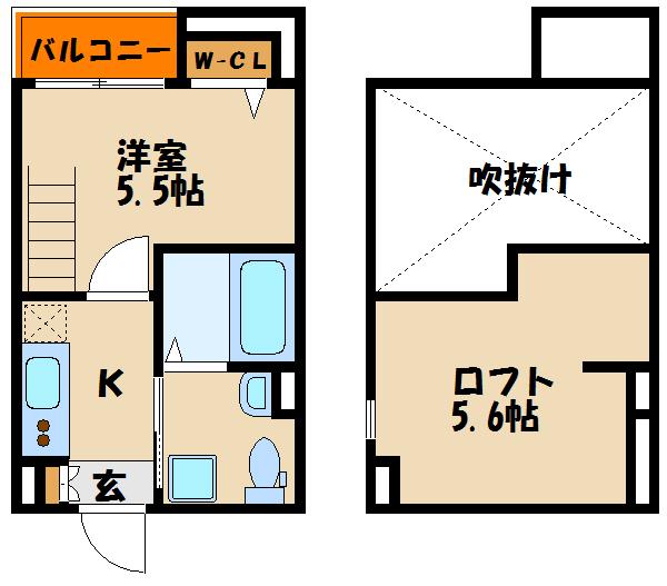 FERIO 西明石(1K/2階)の間取り写真