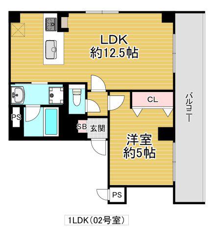 ゼクス鴫野東(1LDK/8階)の間取り写真