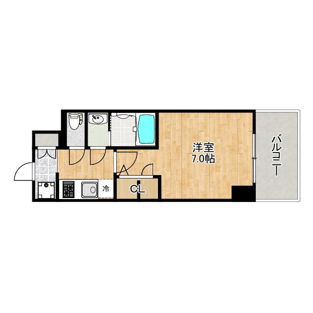 S-RESIDENCE福島ALOVITA(1K/8階)の間取り写真