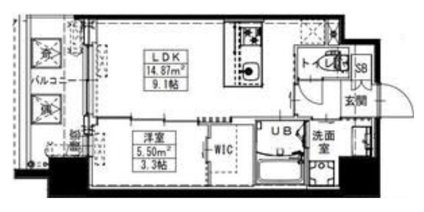 S-RESIDENCE難波西ALTER(1LDK/2階)の間取り写真
