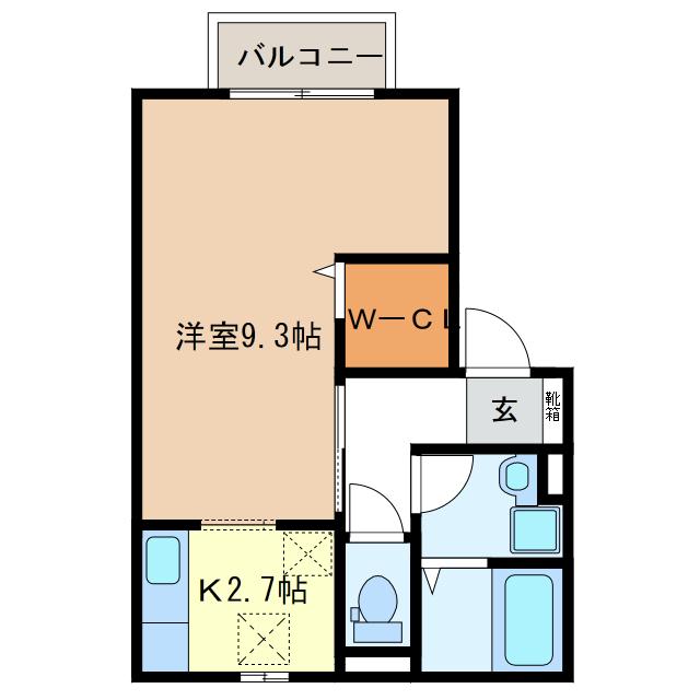 プレジオ(1K/2階)の間取り写真