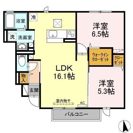 アコルト C棟(2LDK/1階)の間取り写真