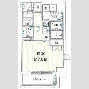エイペックス京町堀(1K/6階)の間取り写真
