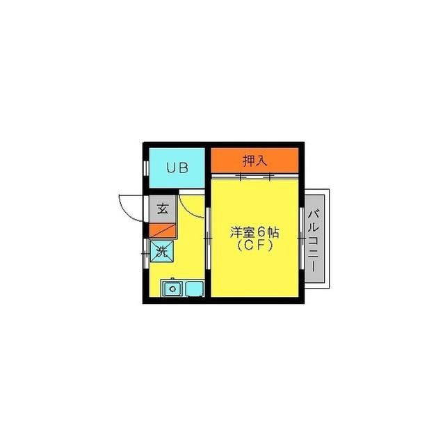 ファミール春日原(ワンルーム/2階)の間取り写真