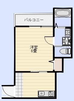 ラウレア川越(1K/2階)の間取り写真