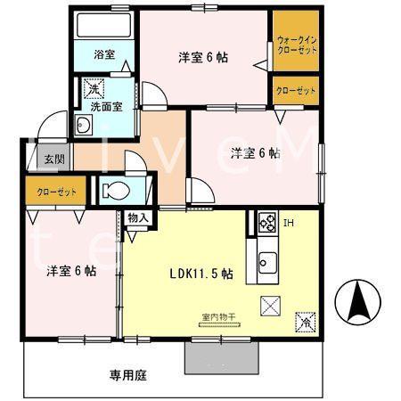 ECO SOLEIL(3LDK/1階)の間取り写真