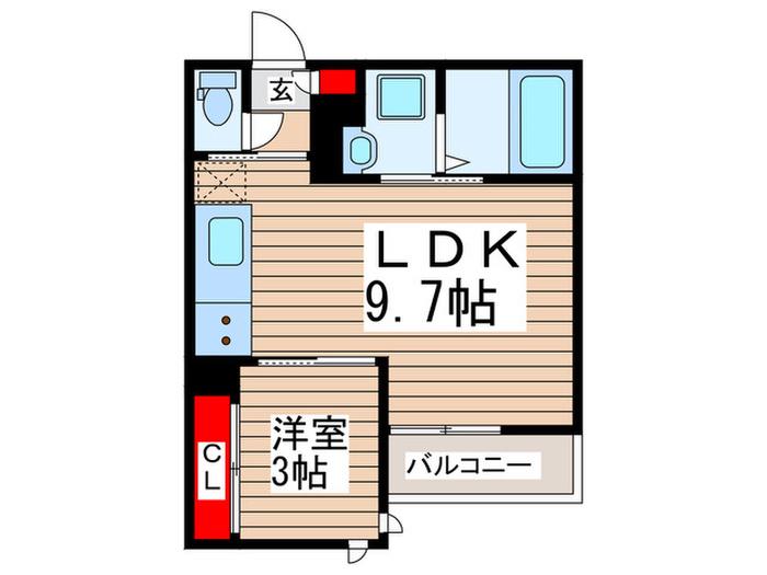 GRANDTIC FLORA(1LDK/1階)の間取り写真