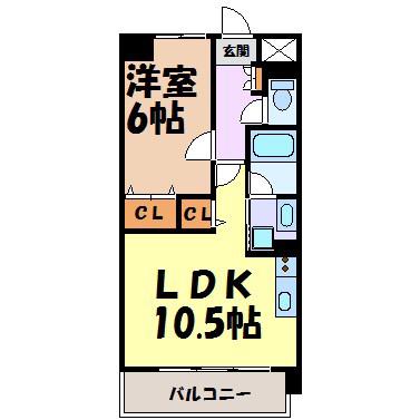 フィオーレレジデンス(1LDK/5階)の間取り写真