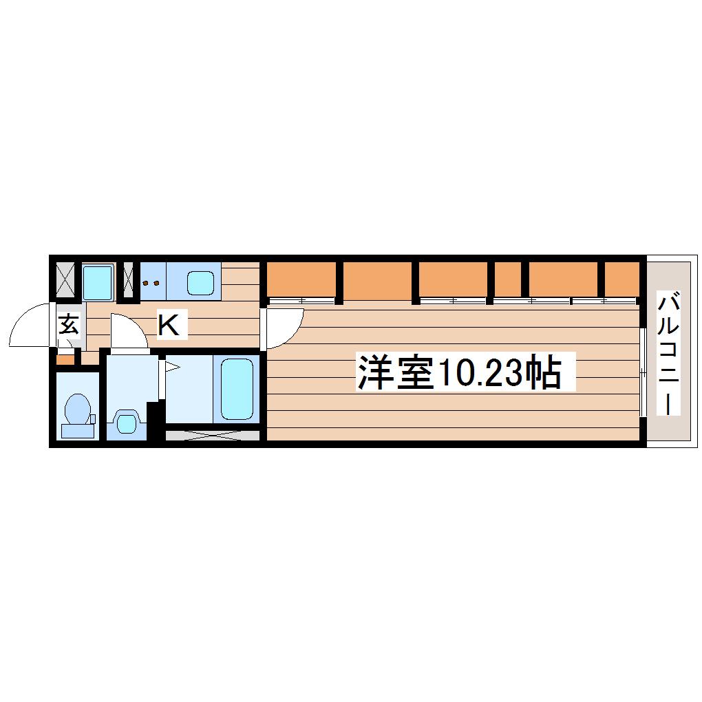 ウィルスター名取(1K/1階)の間取り写真