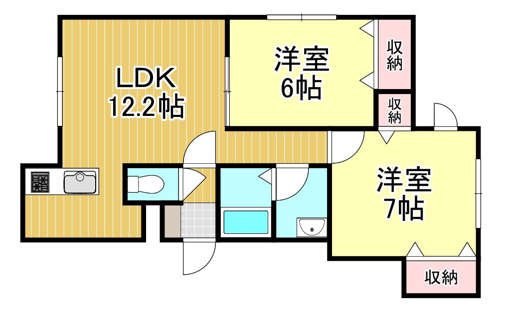 マグネットII(2LDK/2階)の間取り写真