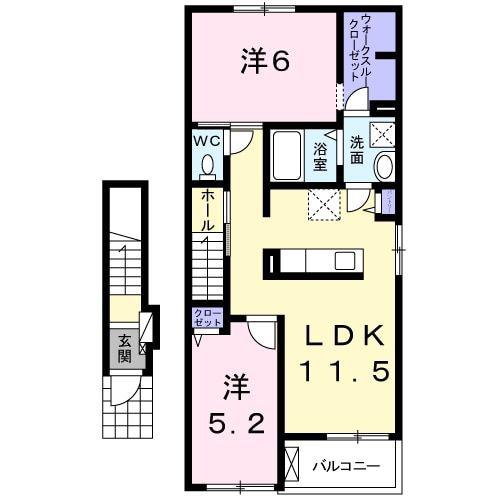 コンフォート ガーデンIII(2LDK/2階)の間取り写真
