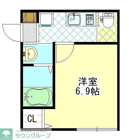プレジール三山(1K/1階)の間取り写真